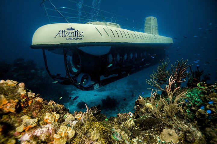 Atlantis submarine descending in Cozumel waters